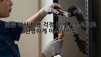 원룸 이사, 비용 걱정 끝! 비교분석으로 현명하게 이사하세요!