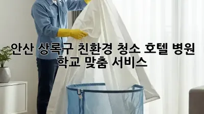 안산 상록구 친환경 청소: 호텔, 병원, 학교 맞춤 서비스